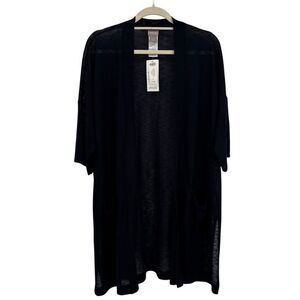 Chico’s Open Front‎ Cardigan Sweater Two Pocket Classic Navy Size 1 Medium